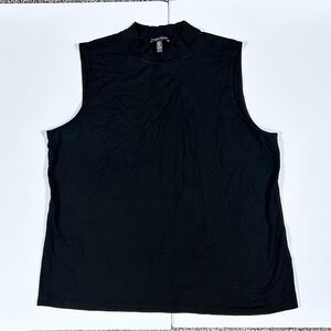 Eileen Fisher Women's Size Xl Black Mock Neck Sleeveless Basic Tank Top
